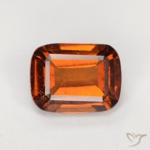 2.09ct Natural Medium Orange Hessonite Garnet, Cushion, VS