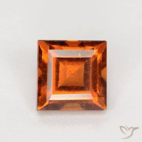 1.53ct Natural Reddish Orange Hessonite Garnet, Square, VS