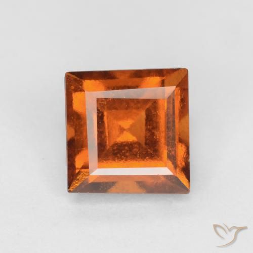 1.53ct Natural Medium-Dark Orange Hessonite Garnet, Square, VS