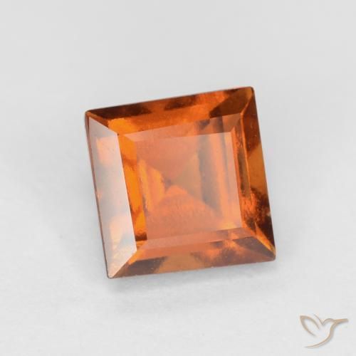 1.53 ct Orange Hessonite Garnet Stone, Natural Hessonite Garnet in Square Facet Shape for Sale