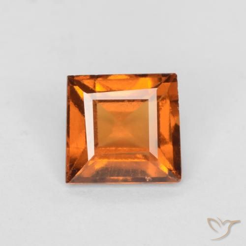 Grenat Hessonite Orange moyen Carré 0,99 ct de Madagascar, Dimension 5,8 x 5,5mm, Pierre gemme naturelle Non traité, pureté VS, 1 pièce de grenat hessonite square facet, dureté de Mohs de 6.5 à 7.5 convient aux bijoux de tous les jours, pierre de sagesse, Photo A