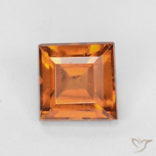 1.52ct Natural Deep Orange Hessonite Garnet, Square, VS