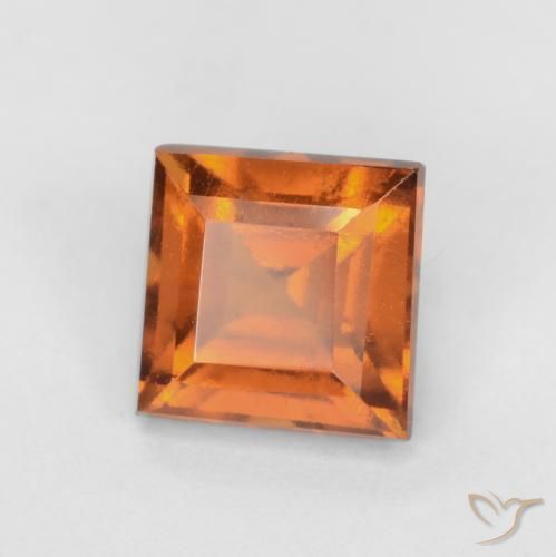 1.52 ct Orange Hessonite Garnet Stone, Natural Hessonite Garnet in Square Facet Shape for Sale