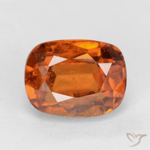 8,1 x 6,2mm kissenschliff oranger Hessonit-Granat aus Madagaskar, Gewicht 2,46 ct, 1 Stück Hessonit-Granat - Farbe: Tieforange, natürlicher Edelstein in VS-SI Reinheit, Mohs-Härte von 6,5 - 7,5 Geeignet für den täglichen Gebrauch im Schmuck, Photo A