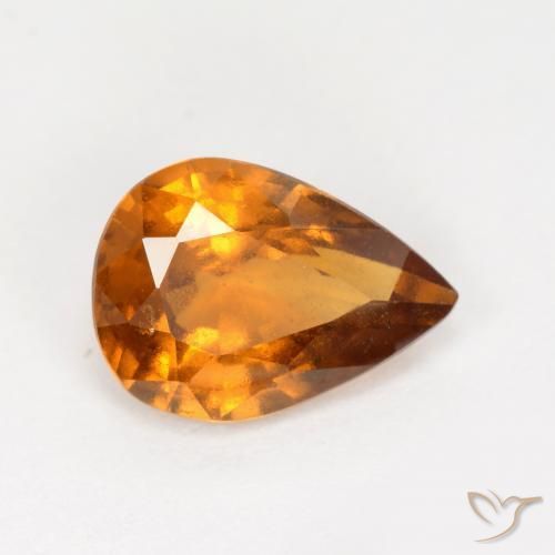 1.20 ct Orange Hessonite Garnet Stone, Natural Hessonite Garnet in Pear Facet Shape for Sale