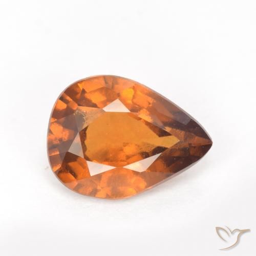 1.20ct Natural Earthy Orange Hessonite Garnet, Pear Shape, VS-SI