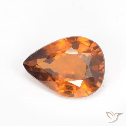 1.20 ct Orange Hessonite Garnet Stone, Natural Hessonite Garnet in Pear Facet Shape for Sale