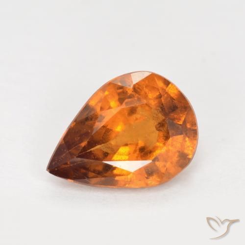1.17ct Natural Deep Orange Hessonite Garnet, Pear Shape, VS-SI