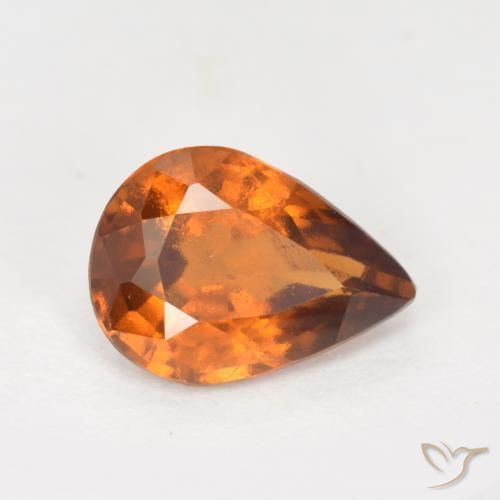 1.14 ct Orange Hessonite Garnet Stone, Natural Hessonite Garnet in Pear Facet Shape for Sale