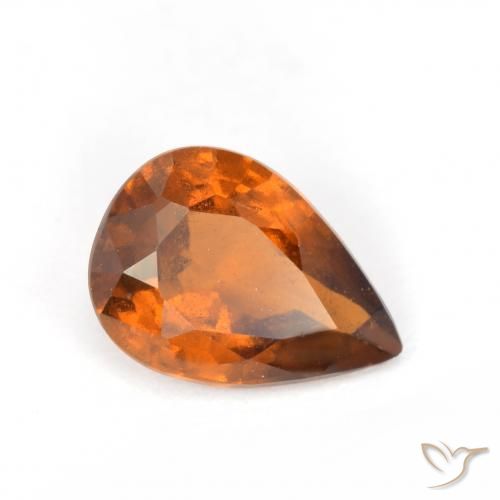 1.15 ct Orange Hessonite Garnet Stone, Natural Hessonite Garnet in Pear Facet Shape for Sale