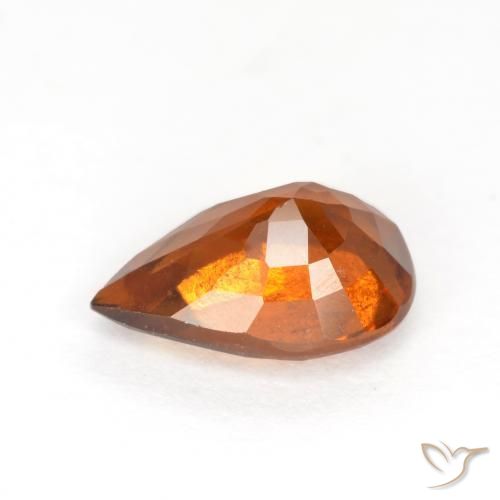 Hessonite Garnet Gemstone in 8 x 5.7 mm Size for Sale, Hessonite Garnet Stone in Medium-Dark Orange Color