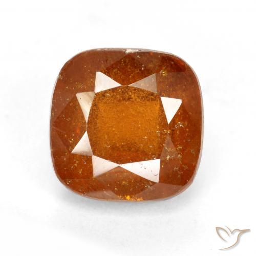 2.48ct Natural Amber Orange Hessonite Garnet, Cushion, SI