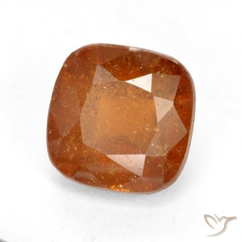 2.48 ct Orange Hessonite Garnet Stone, Natural Hessonite Garnet in Cushion-Cut Shape for Sale