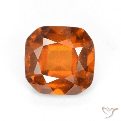 1.65ct Natural Deep Orange Hessonite Garnet, Emerald Cut, VS-SI
