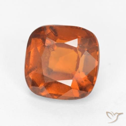 2.07 ct Orange Hessonite Garnet Stone, Natural Hessonite Garnet in Cushion-Cut Shape for Sale