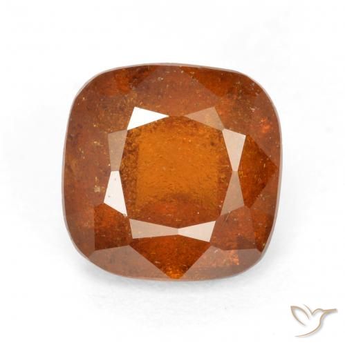 1.94ct Natural Medium-Dark Orange Hessonite Garnet, Cushion, SI