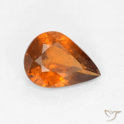 1.11 ct Orange Hessonite Garnet Stone, Natural Hessonite Garnet in Pear Facet Shape for Sale