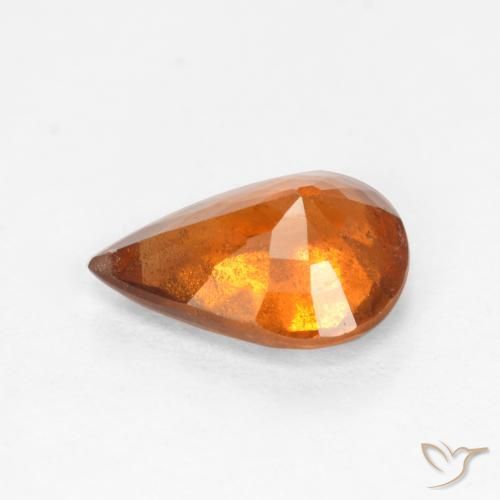 Hessonite Garnet Gemstone in 8 x 6 mm (calibrated) Size for Sale, Hessonite Garnet Stone in Medium-Dark Orange Color