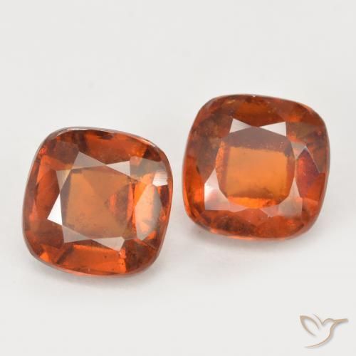 4.62 ctw Orange Hessonite Garnet Stones, Natural Hessonite Garnet in Cushion-Cut Shape for Sale