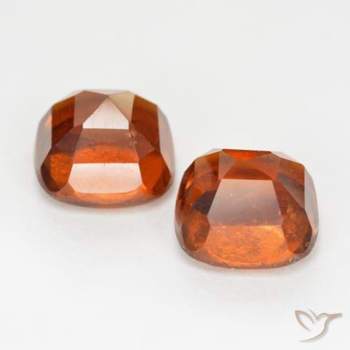 Hessonite Garnet Gemstones in 7 x 7 mm (calibrated) Size for Sale, Hessonite Garnet Stones in Medium Orange Color