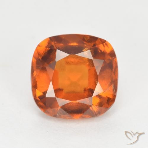 2.00ct Natural Deep Orange Hessonite Garnet, Cushion, VS-SI