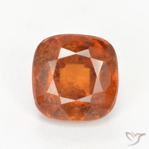 2.12ct Natural Deep Orange Hessonite Garnet, Cushion, SI