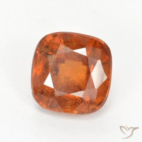 2.12 ct Orange Hessonite Garnet Stone, Natural Hessonite Garnet in Cushion-Cut Shape for Sale