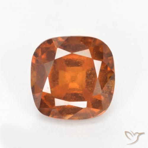 2.22ct Natural Deep Orange Hessonite Garnet, Cushion, VS-SI