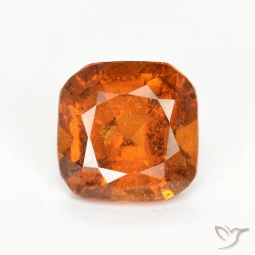 1.33ct Natural Medium Orange Hessonite Garnet, Emerald Cut, SI