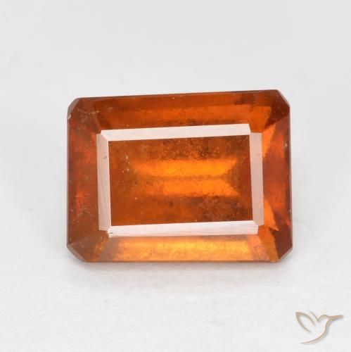 1.93ct Natural Deep Orange Hessonite Garnet, Emerald Cut, SI