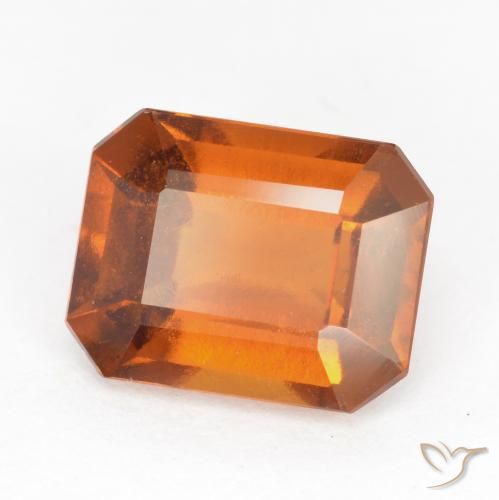2.36ct Natural Medium-Dark Orange Hessonite Garnet, Emerald Cut, VS