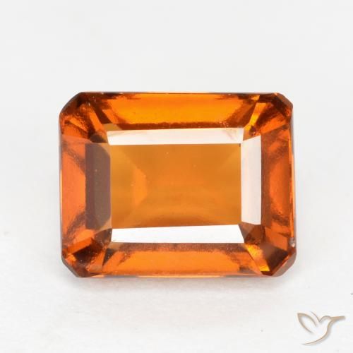 2.12 ct Orange Hessonite Garnet Stone, Natural Hessonite Garnet in Octagon Facet Shape for Sale