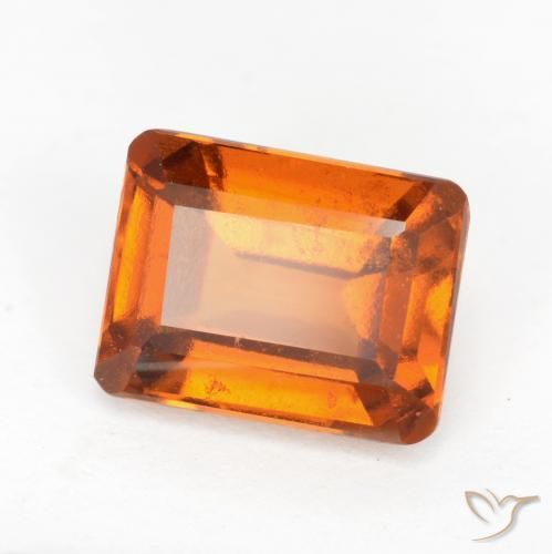 Grenat hessonite orange de 2,13 ct, taille octogonale de 8 x 6,1 mm du Sri Lanka, Photo A