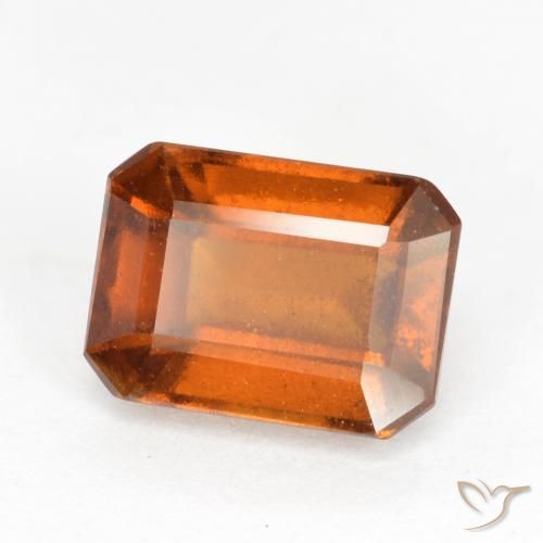 2.21ct Natural Deep Orange Hessonite Garnet, Emerald Cut, SI