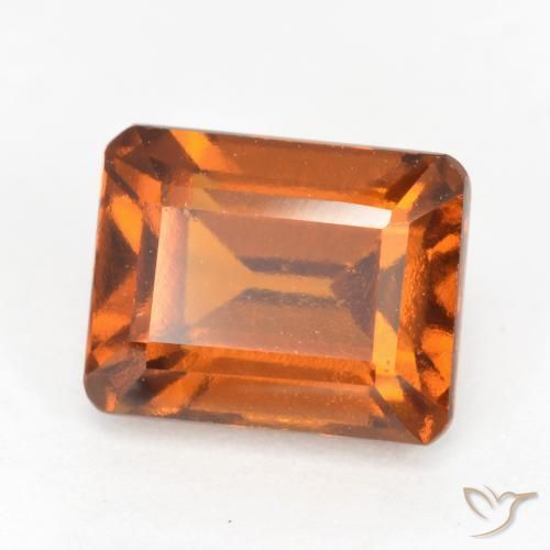 2.58ct Natural Reddish Orange Hessonite Garnet, Emerald Cut, VS