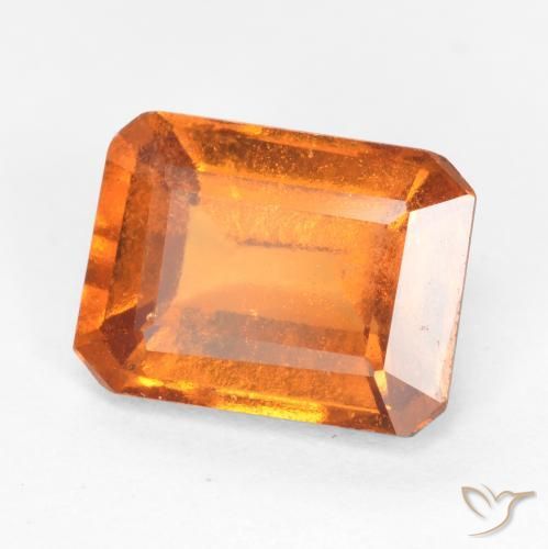 1.72 ct Orange Hessonite Garnet Stone, Natural Hessonite Garnet in Octagon Facet Shape for Sale