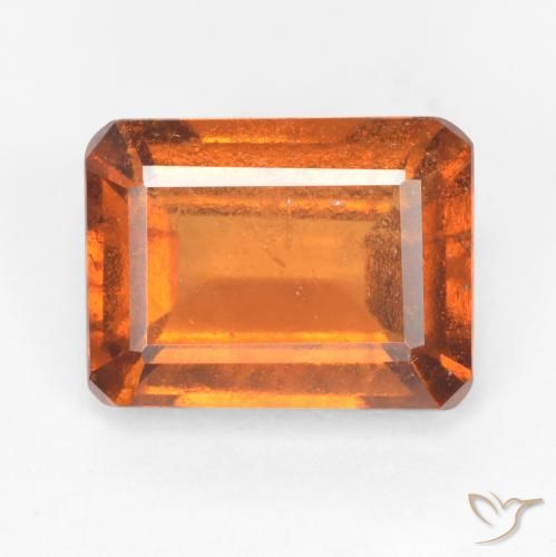 1.90ct Natural Deep Orange Hessonite Garnet, Emerald Cut, SI