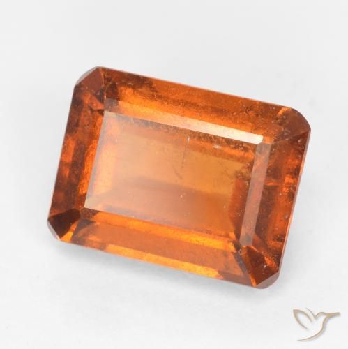 1.90 ct Orange Hessonite Garnet Stone, Natural Hessonite Garnet in Octagon Facet Shape for Sale