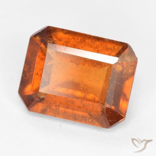 1.82ct Natural Deep Orange Hessonite Garnet, Emerald Cut, SI