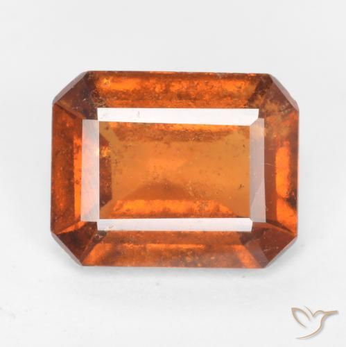 1.82 ct Orange Hessonite Garnet Stone, Natural Hessonite Garnet in Octagon Facet Shape for Sale