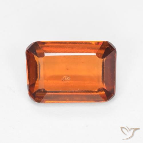 2.18ct Natural Deep Orange Hessonite Garnet, Emerald Cut, VS-SI