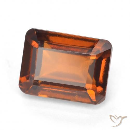2.16ct Natural Deep Orange Hessonite Garnet, Emerald Cut, VS-SI