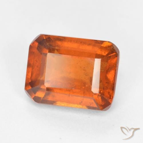 2.42ct Natural Fire Orange Hessonite Garnet, Emerald Cut, SI