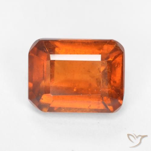 2.42 ct Orange Hessonite Garnet Stone, Natural Hessonite Garnet in Octagon Facet Shape for Sale