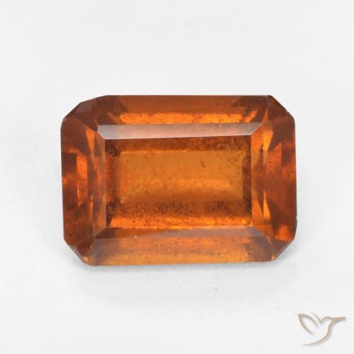 2.03 ct Orange Hessonite Garnet Stone, Natural Hessonite Garnet in Octagon Facet Shape for Sale