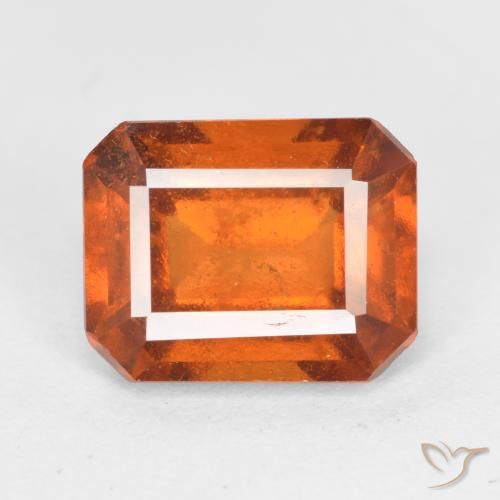 2,38 ct orangefarbener Hessonit-Granat, 8,5 x 6,7 mm Achteckschliff aus Sri Lanka, Photo A