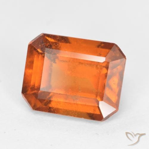 2.38 ct Orange Hessonite Garnet Stone, Natural Hessonite Garnet in Octagon Facet Shape for Sale