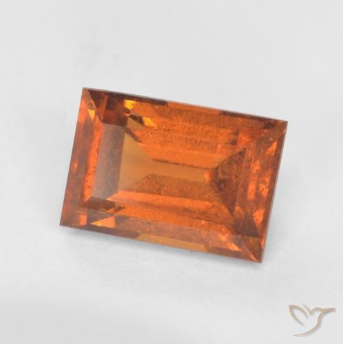 1.21 ct Orange Hessonite Garnet Stone, Natural Hessonite Garnet in Baguette Facet Shape for Sale