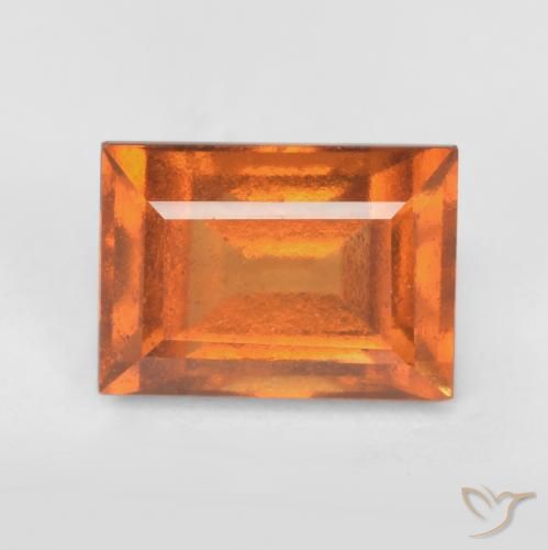 1.66 ct Orange Hessonite Garnet Stone, Natural Hessonite Garnet in Baguette Facet Shape for Sale