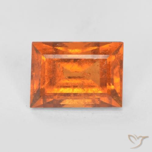 1.32 ct Orange Hessonite Garnet Stone, Natural Hessonite Garnet in Baguette Facet Shape for Sale
